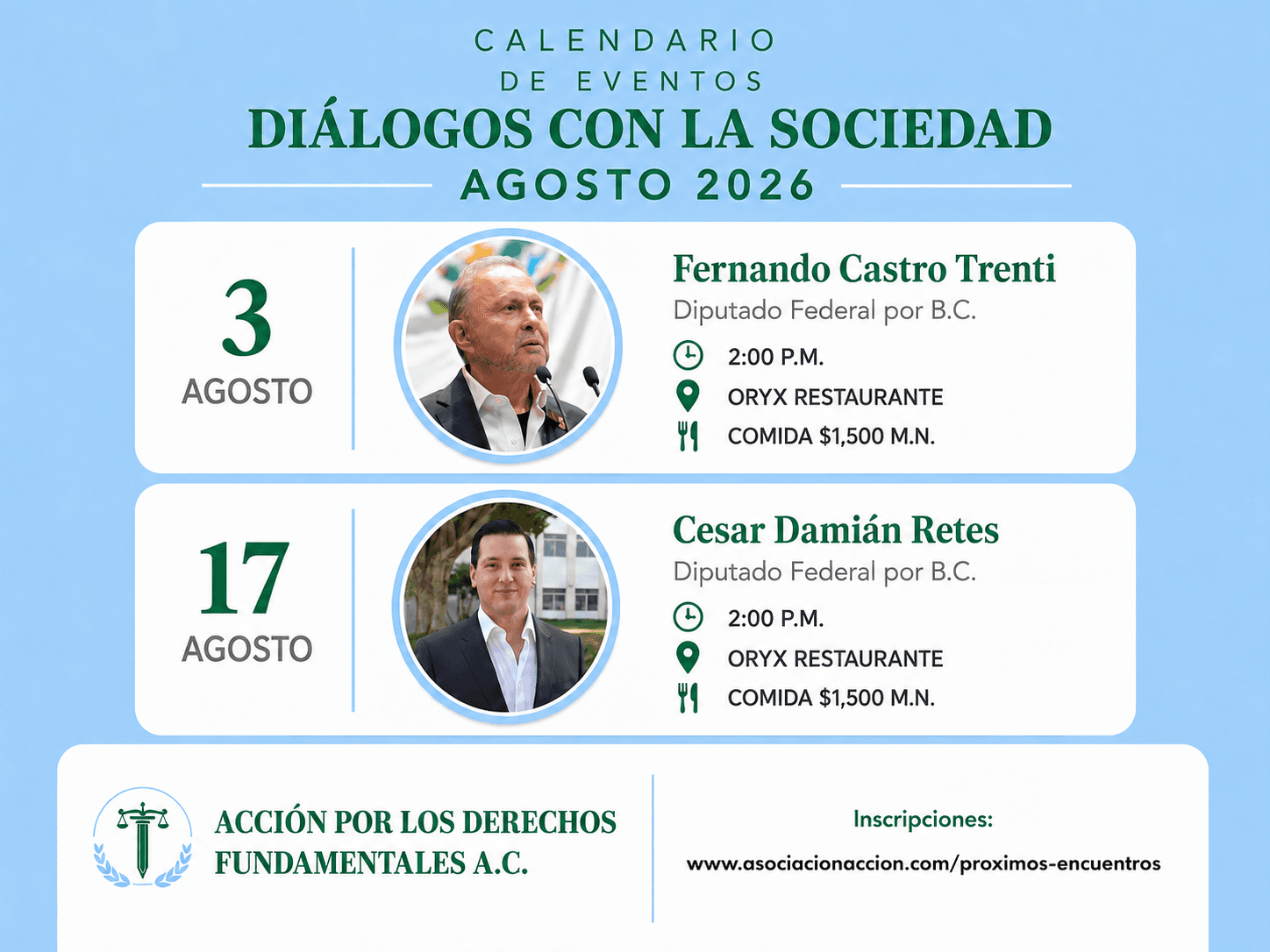 Calendario de Diálogos con la Sociedad 2026