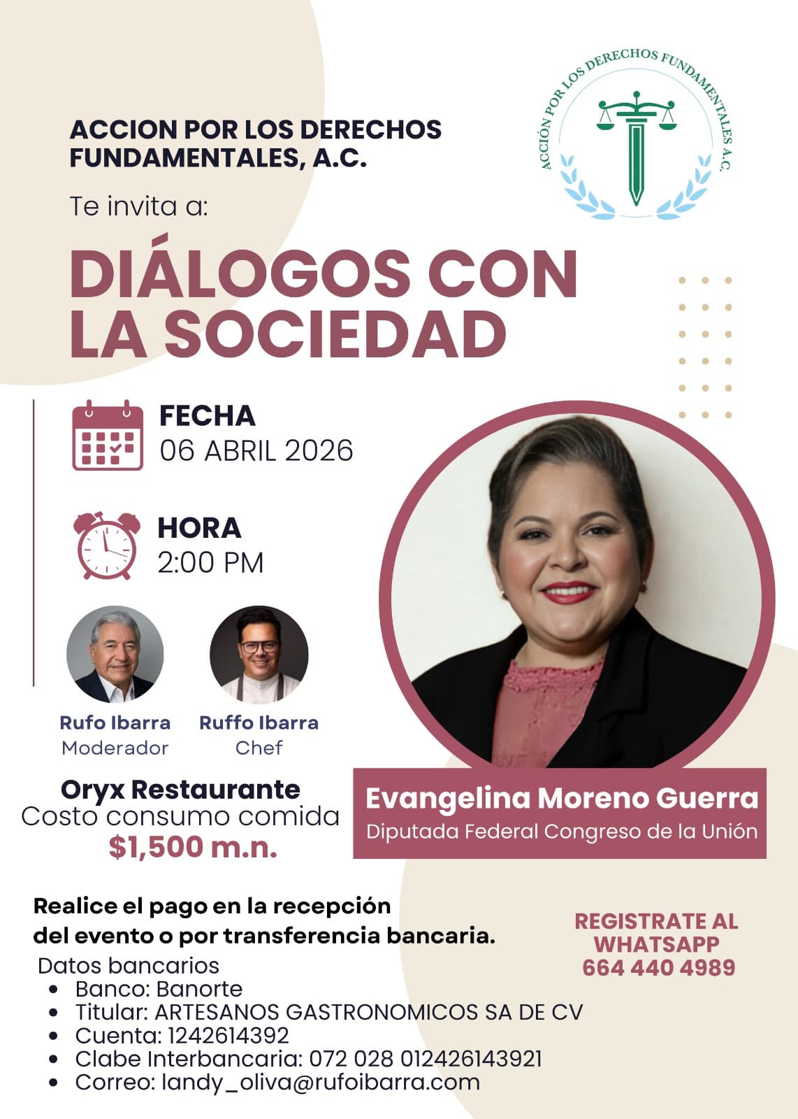 Diálogos con la Sociedad con Evangelina Moreno Guerra — 6 de abril de 2026